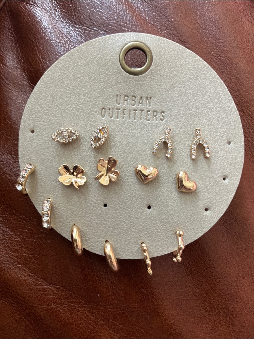 FREE W PURCHASE! gold Lucky Icons earring set Urban Outfitters